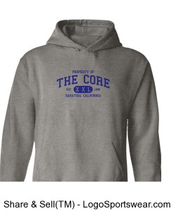 Property of the Core Hoodie (navy/grey) Design Zoom